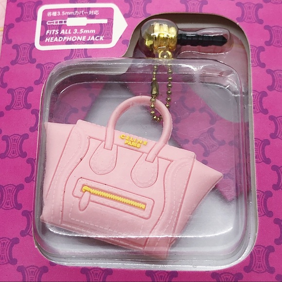 Pink Designer Silicone Purse Cell Phone Charm - Picture 2 of 3